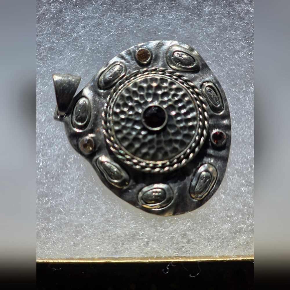 Vintage Silver Rhinestone Pendant - Picture 5 of 5